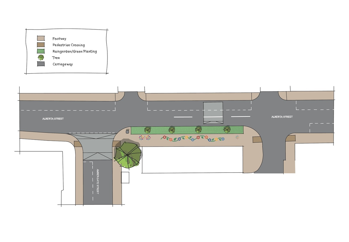 Alberta Street Pocket Park map